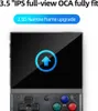 A close-up marketing image of a handheld game console, showing its screen with an upward arrow icon and its control buttons. Produktbild-Vorschau