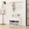 vidaXL Lavica na topánky s vysokým leskom biela 60x30x45 cm Náhľad obrázku produktu 2