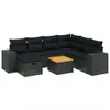 Modulares 8-tlg. Garten-Lounge-Set, Poly Rattan Schwarz, Produktbild-Vorschau 1