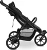 A black sport stroller shown from the side on a white background. Voir les images du produit