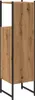 A side view of a tall, narrow cabinet with a wood-grain finish and black metal frame. Anteprima dell’immagine prodotto