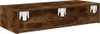 A wooden shelf with metal brackets, shown from a slightly elevated side angle against a white background. Náhľad obrázku produktu