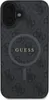 A black and gray patterned iPhone case with the Guess logo in the center. Podgląd zdjęcia produktu