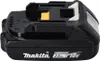 A black Makita 18V lithium-ion battery pack with white and yellow accents. Produktbild-Vorschau