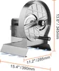 A stainless steel manual slicer with dimensions indicated by orange lines and text. Náhľad obrázku produktu