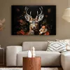 MuchoWow® - Leinwandbilder - Hirsch - Tier - Blumen - Natur Produktbild-Vorschau 5