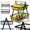 Obst- Und Gemüsekorb, Zweistufiger Stapelbarer Metallkorb, Produktbild-Vorschau 1