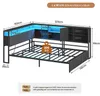 AODEMOKO Polsterbett 140 x 200 cm mit LED, Ladestation, Produktbild-Vorschau 2