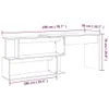 vidaXL Bureau d'angle Gris Sonoma 200x50x76 cm Bois Voir les images du produit 8