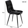 A black chair with dimensions indicated by measurement lines and text. Produktbild-Vorschau