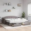 vidaXL Rozkládací postel se zásuvkami Taupe 90x200 cm Látka Náhled obrázku produktu 2