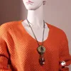 Kette 52mm Anhänger Amulett Kunststoff oliv-marmoriert Produktbild-Vorschau 2