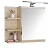 Specchiera 60x50 rovere Sonoma, mobile bagno con ripiani, Anteprima dell’immagine prodotto 1