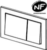 A line drawing of a toilet flush plate with two buttons, with an NF certification logo in the top right corner. Náhľad obrázku produktu