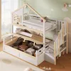Etagenbett 90x200 & 140x200 cm Massivholz, Hausbett mit Produktbild-Vorschau 4