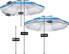 Two beach umbrellas with dimensions indicated by measurement lines and text labels. Produktbild-Vorschau