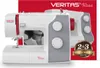 A VERITAS Rosa sewing machine is shown in a marketing image with a red background and a partial image of a woman behind the machine. Produktbild-Vorschau