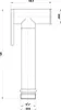 A technical drawing with dimensions of a bidet sprayer. Anteprima dell’immagine prodotto
