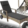 tectake Rattan Sonnenliege mit Rollen - Hochwertiges Produktbild-Vorschau 1