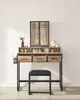 A vanity desk with a jewelry cabinet and stool, set against a white wall. Náhľad obrázku produktu