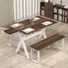 COSTWAY Eettafel met X-vormige houten poten, accenttafel, Productafbeelding-voorbeeld 2