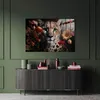STYLER, tableau en verre 80x120 cm, lion avec des fleurs, Voir les images du produit 3
