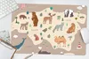 MuchoWow® Schreibtischunterlage Weltkarte - Braun - Tiere - Produktbild-Vorschau 5