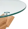 home24 Couchtisch - Rund - Glas / Eiche Massiv Produktbild-Vorschau 8