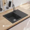 GRANMASTER Caro Granitspüle 1 Becken mit Armatur und Siphon Produktbild-Vorschau 2