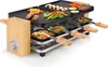 A raclette grill with food being cooked on it, set against a white background. Produktbild-Vorschau