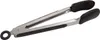 A pair of kitchen tongs with black rubber grips. Anteprima dell’immagine prodotto