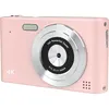 A pink digital camera with a silver lens is shown against a white background. Podgląd zdjęcia produktu