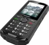 A rugged black and gray EVOLVEO StrongPhone X5 mobile phone is shown at an angle against a light gray background. Anteprima dell’immagine prodotto