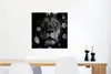 MuchoWow® Poster Blumen - Dschungel - Löwe - Schwarz - Weiß Produktbild-Vorschau 5