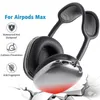 A protective case for Apple AirPods Max headphones is shown, with feature callouts and a cracked ground effect. Produktbild-Vorschau
