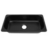 A black RV sink with a drain hole in the center, shown from a top-down perspective against a white background. Podgląd zdjęcia produktu