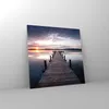 Bilder auf glas - Fußgängerbrücke See Sonnenuntergang Abend Produktbild-Vorschau 4