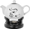 KADAX Théière 1L avec réchaud Set, Cafetière en porcelaine Voir les images du produit 7