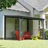 Wandmontierter Pavillon 2,4 x 3 m Grau verzinktes Stahldach Produktbild-Vorschau 1