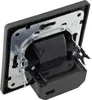 The back of a black LED recessed light fixture, showing the mounting bracket and internal components. Produktbild-Vorschau