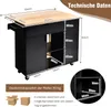 A diagram of a black kitchen cart with dimensions and technical specifications. Náhľad obrázku produktu