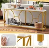 A console table with decorative elements and accessories, shown in a living room setting. Produktbild-Vorschau