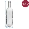 Weißglas-Weinflasche 0,75 l - Schrumpfpack 8 Stück Produktbild-Vorschau 2