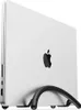 A white MacBook is shown in a vertical stand. Produktbild-Vorschau