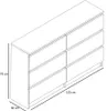 VBChome Kommode mit 6 Schubladen 120 x 30 x 75 cm Eiche Produktbild-Vorschau 3