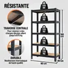MONZANA® Étagère charge lourde noire 5 niveaux 180x90x40cm Voir les images du produit 2