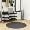 vidaXL Teppich IZA Kurzflor Skandi-Stil Anthrazit Ø 100 cm Produktbild-Vorschau 2