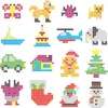 A collage of small, pixelated images of various objects and characters made from beads. Náhľad obrázku produktu