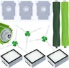 A collection of vacuum cleaner accessories, including dust bags, HEPA filters, side brushes, and main rollers, arranged on a white background. Produktbild-Vorschau