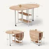 Mondeer Table de cuisine pliante avec 2 étagères et Voir les images du produit 6
